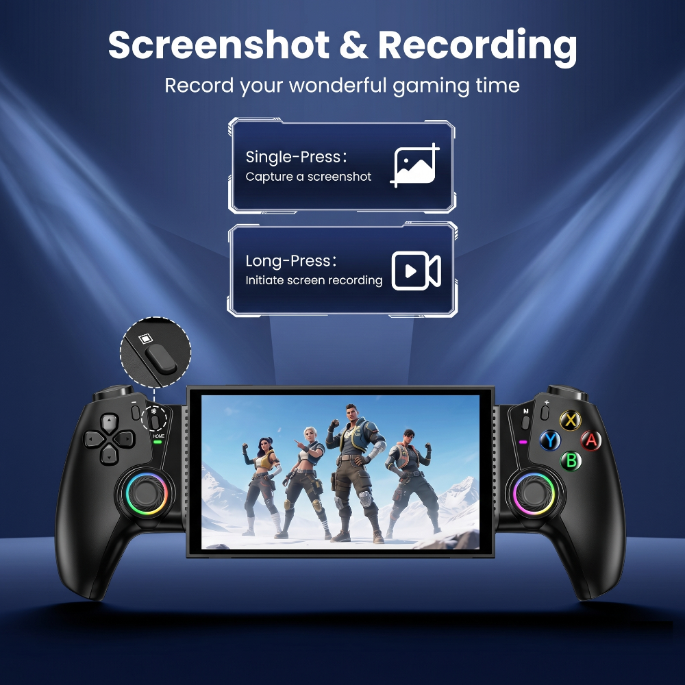 Wireless RGB Hall Effect Gamepad Compatible for Switch & Mobile Phone