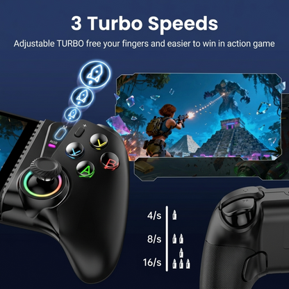 Wireless RGB Hall Effect Gamepad Compatible for Switch & Mobile Phone