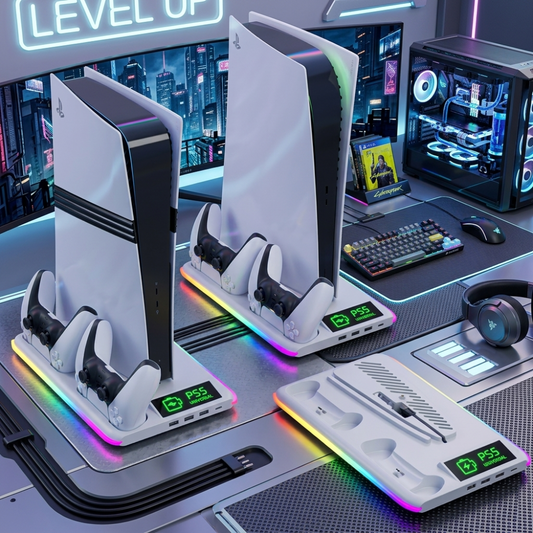 Slim RGB Cooling & Charging Station Compatible for PS5
