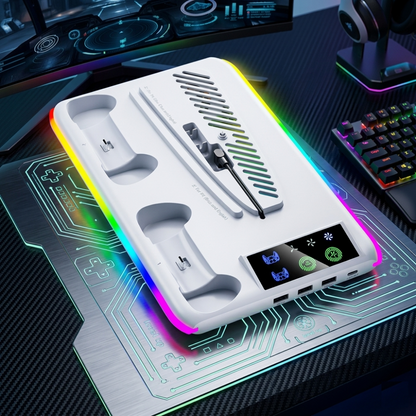 Slim RGB Cooling & Charging Station Compatible for PS5