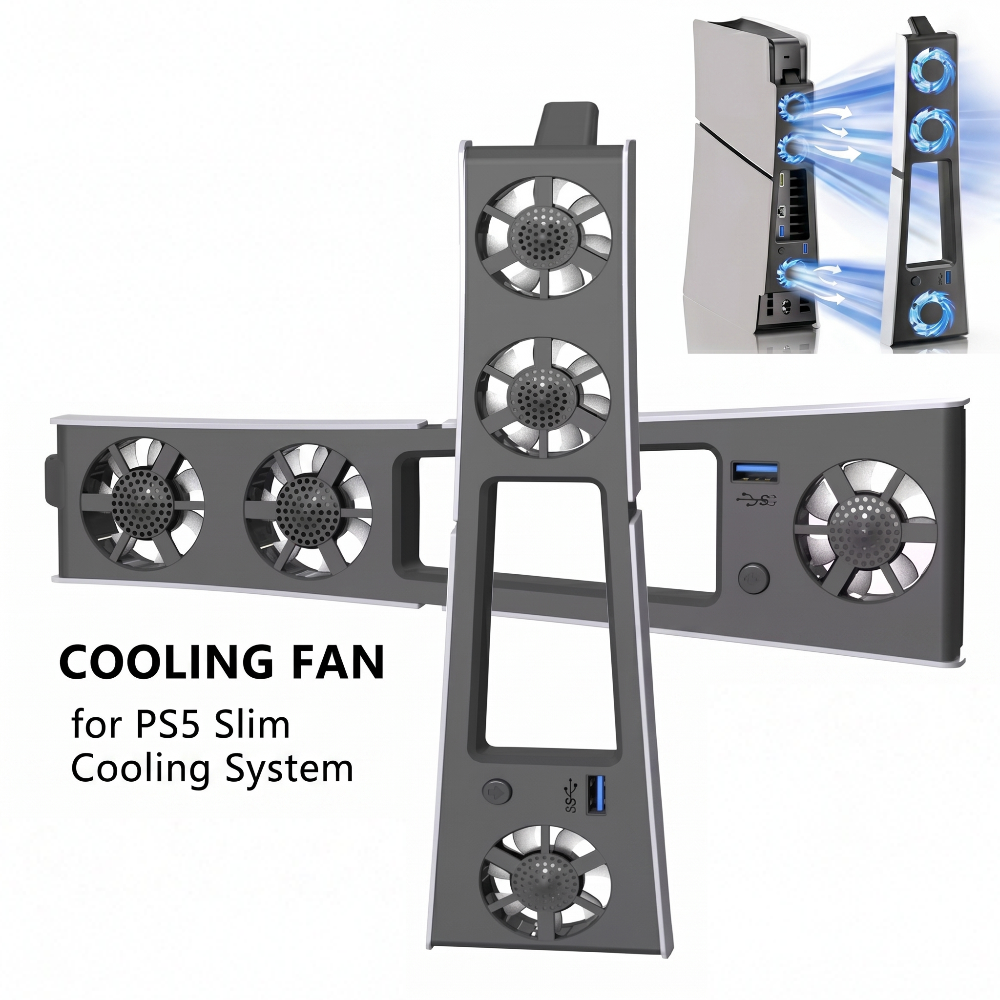 PS5 Slim Cooling Fan with RGB Lights