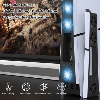 PS5 Slim Cooling Fan with RGB Lights