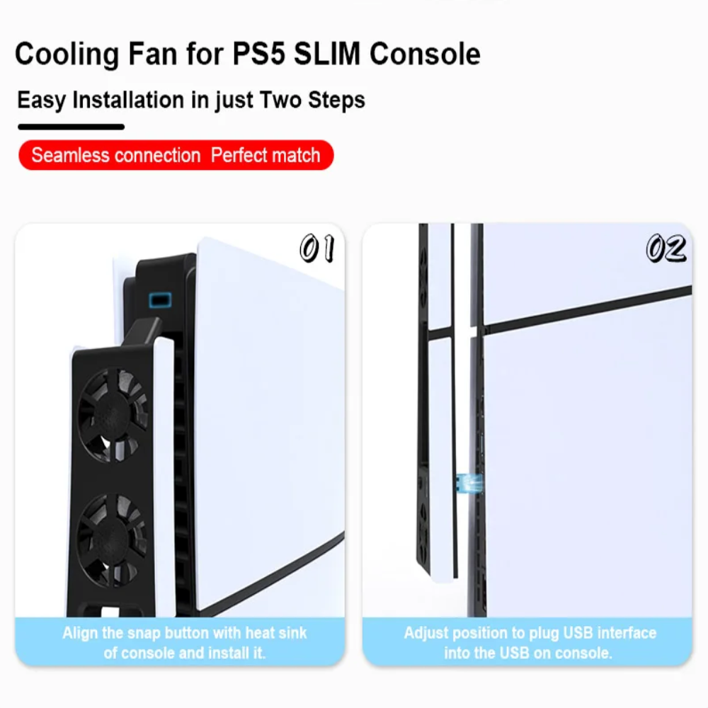 PS5 Slim Cooling Fan with RGB Lights