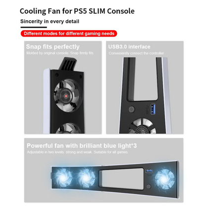 PS5 Slim Cooling Fan with RGB Lights