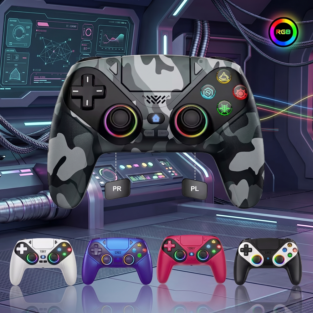 Wireless Bluetooth Dual Vibration Gaming Controller Compatible for PS5 & PC