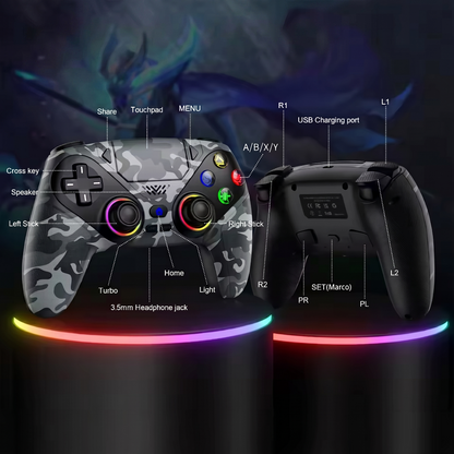 Wireless Bluetooth Dual Vibration Gaming Controller Compatible for PS5 & PC