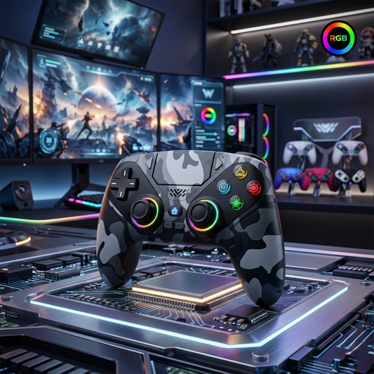 Wireless Bluetooth Dual Vibration Gaming Controller Compatible for PS5 & PC