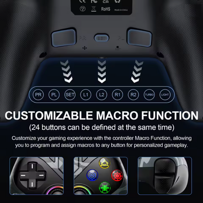 Wireless Bluetooth Dual Vibration Gaming Controller Compatible for PS5 & PC