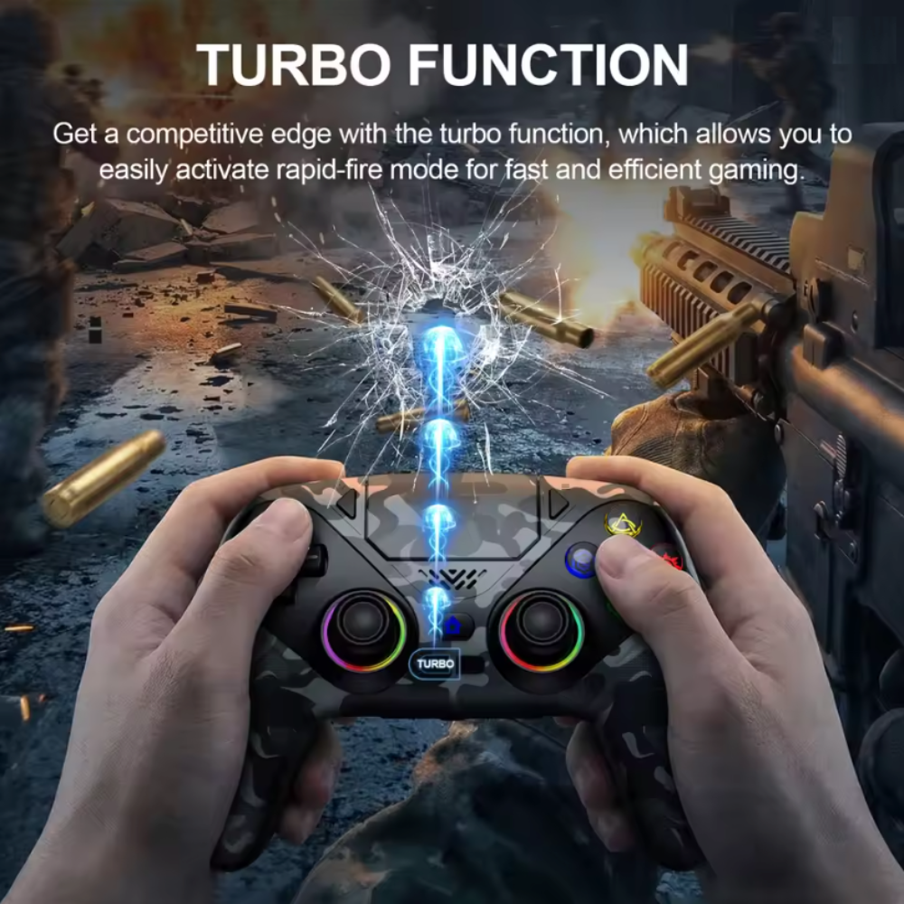 Wireless Bluetooth Dual Vibration Gaming Controller Compatible for PS5 & PC