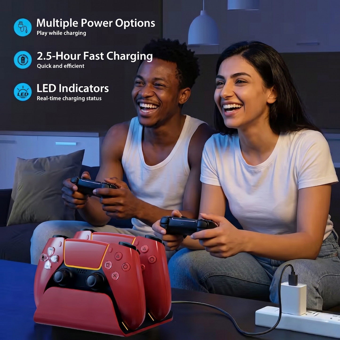 DualSense Fast Charging Station Compatible For PS5 Controllers