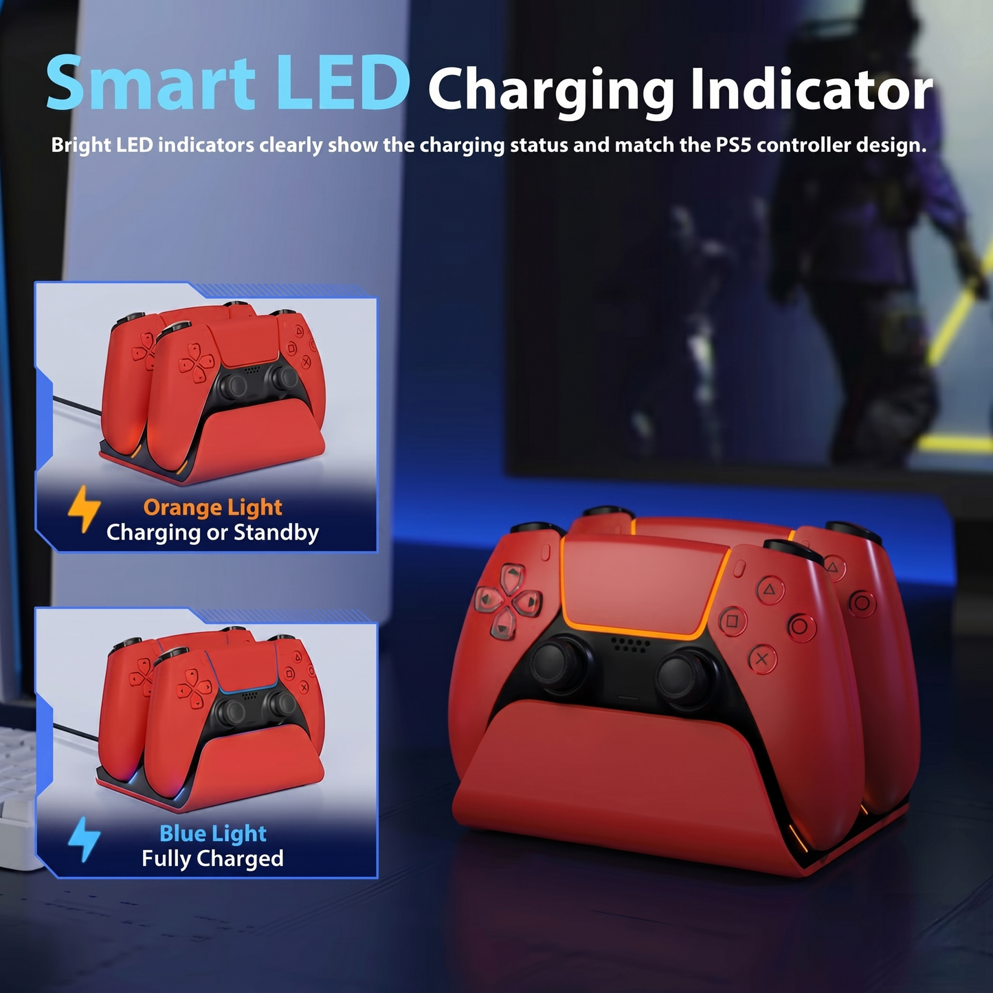 DualSense Fast Charging Station Compatible For PS5 Controllers