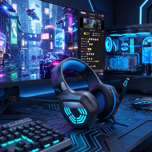 LED Glow Wired Gaming Headset with Noise-Cancelling Mic