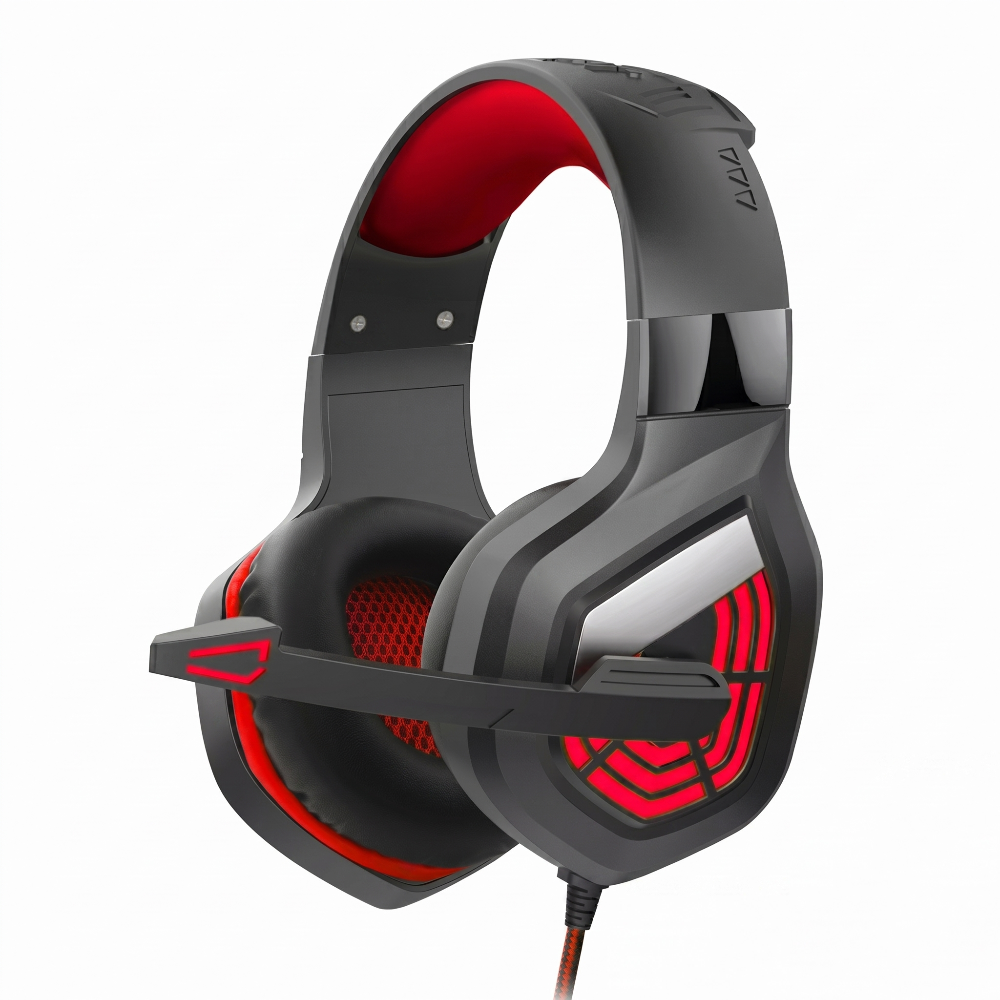 LED Glow Wired Gaming Headset with Noise-Cancelling Mic