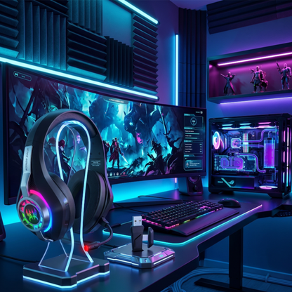 2.4GHz Wireless Gaming Headset with RGB Lighting