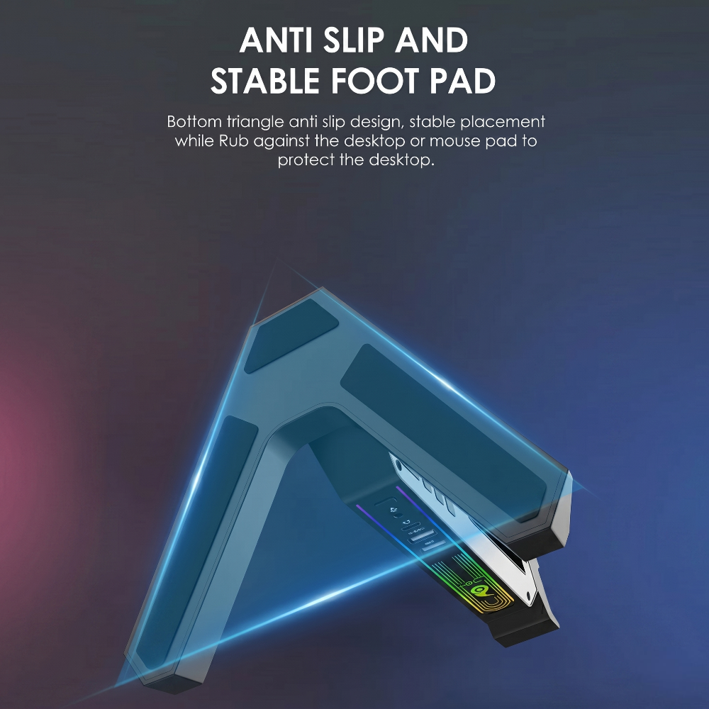 RGB Gaming Headset Stand with Sound-Activated LED Lights