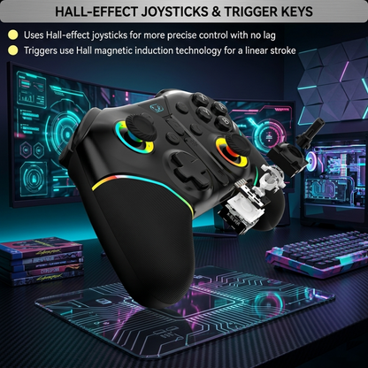Wireless RGB Gaming Controller Compatible for Switch, PC & Mobile