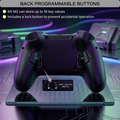 Wireless RGB Gaming Controller Compatible for Switch, PC & Mobile