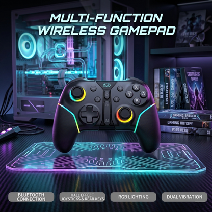 Wireless RGB Gaming Controller Compatible for Switch, PC & Mobile
