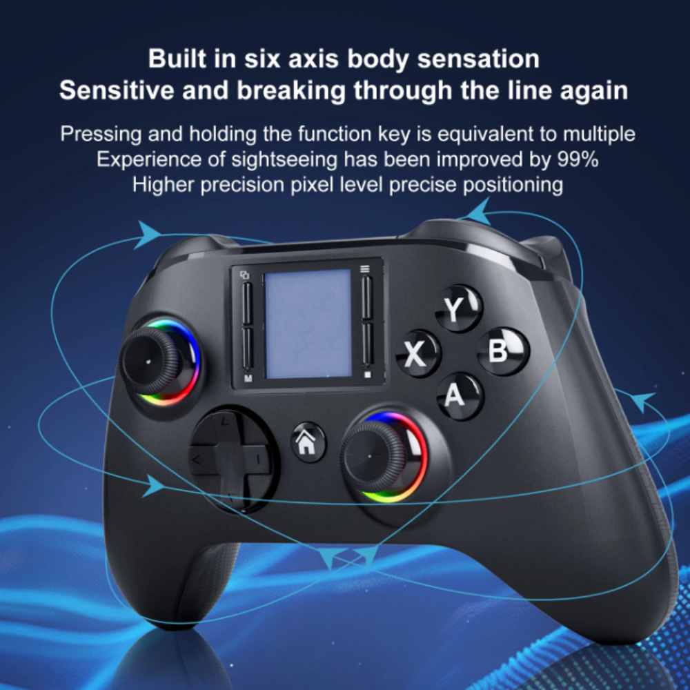 1.44" Screen Wireless Gaming Controller with RGB Lights