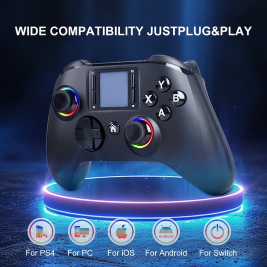 1.44" Screen Wireless Gaming Controller with RGB Lights