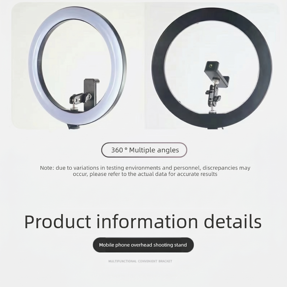 Heavy-Duty Metal Overhead Phone Stand with A 10" Fill Ring Light