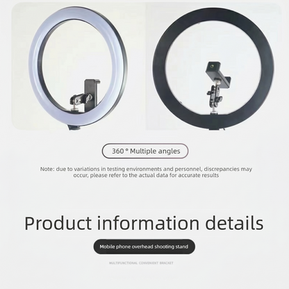 Heavy-Duty Metal Overhead Phone Stand with A 10" Fill Ring Light