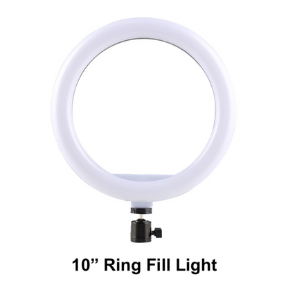Heavy-Duty Metal Overhead Phone Stand with A 10" Fill Ring Light