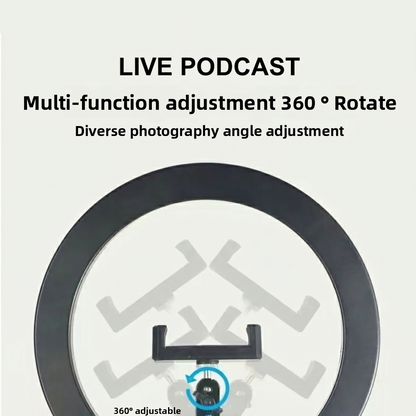 Heavy-Duty Metal Overhead Phone Stand with A 10" Fill Ring Light