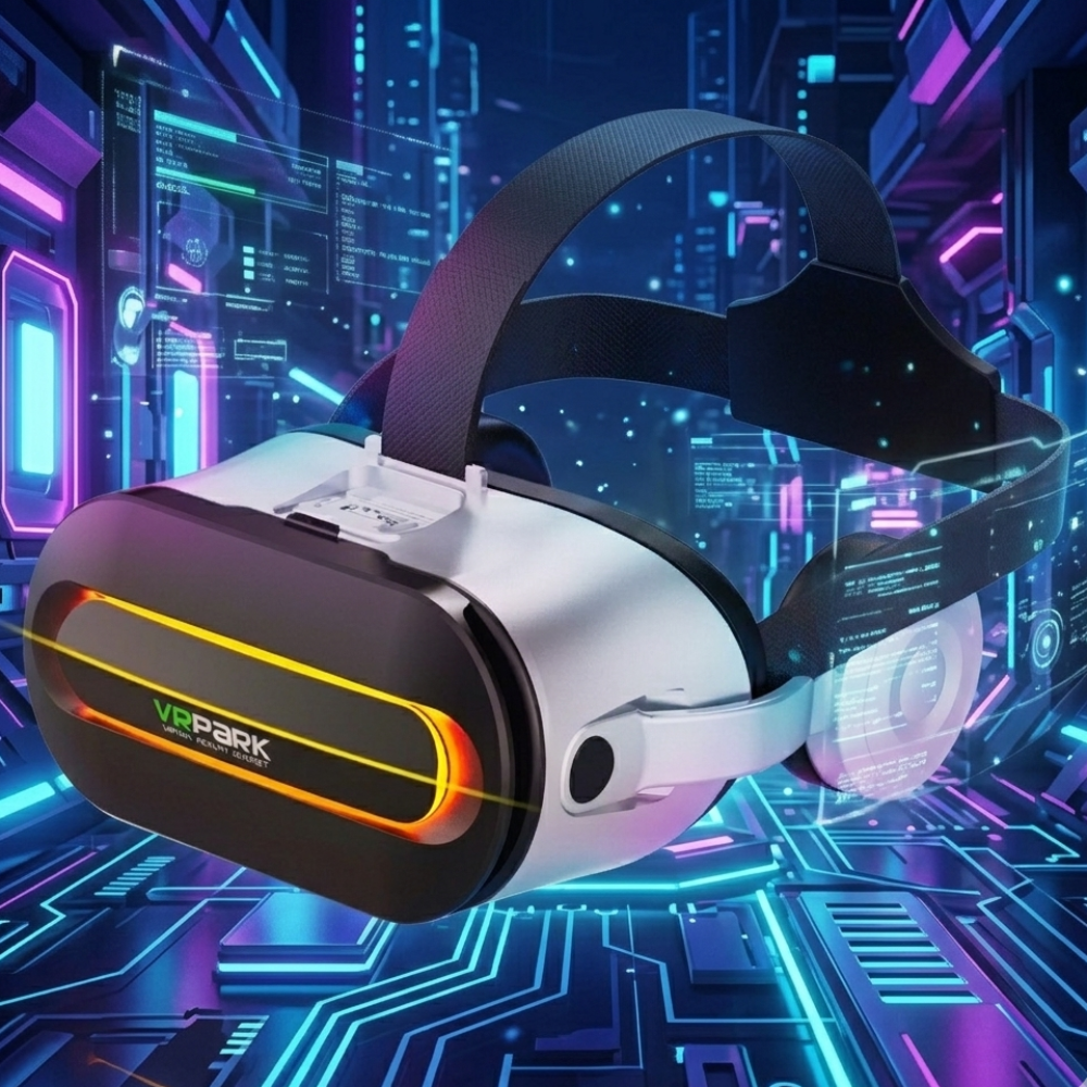 Immersive 3D VR Headset with Built-in Bluetooth Headphones
