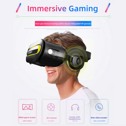 Immersive 3D VR Headset with Built-in Bluetooth Headphones