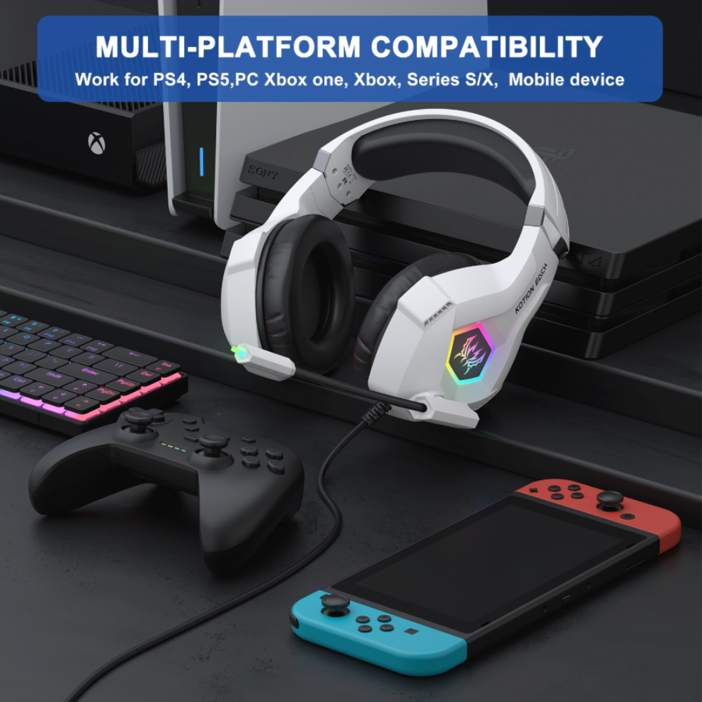Dynamic RGB Wired Gaming Headset with In-Line Control