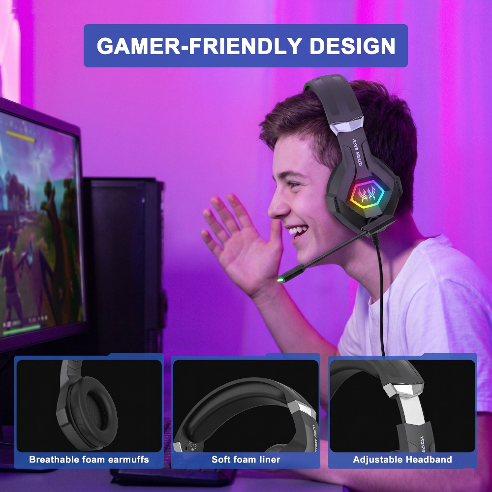 Dynamic RGB Wired Gaming Headset with In-Line Control