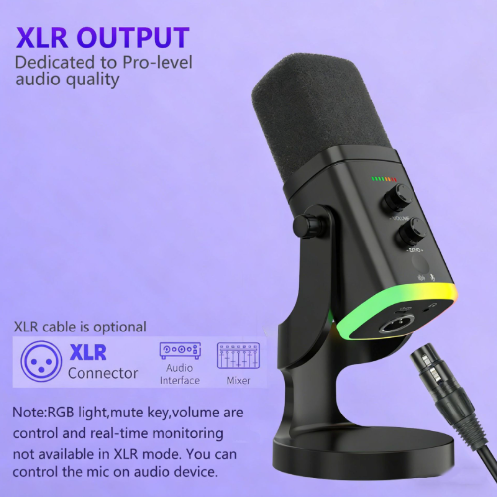 Dual-Mode RGB Dynamic Microphone