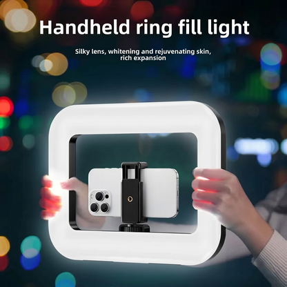 Handheld Rechargeable Ring Fill Light with Phone Holder