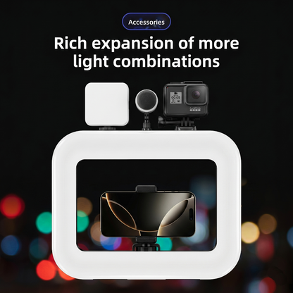 Handheld Rechargeable Ring Fill Light with Phone Holder