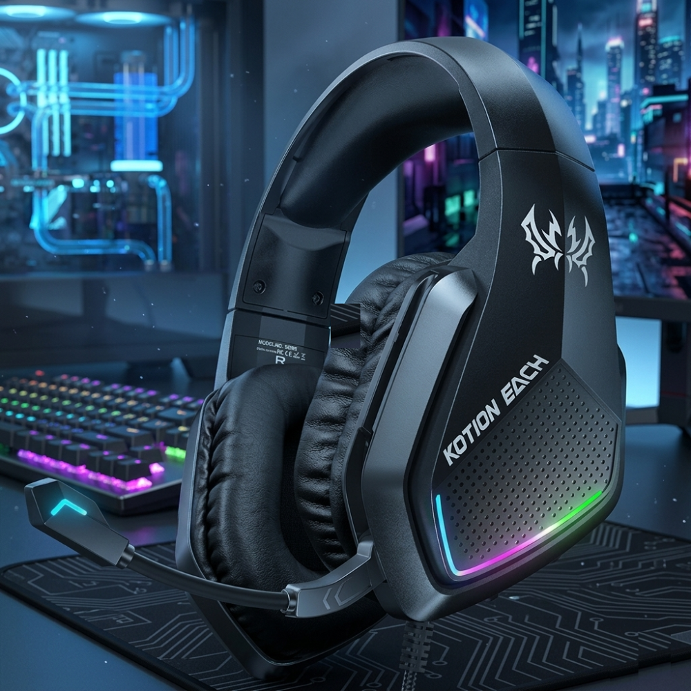 Immersive Wired Gaming Headset with LED Glow