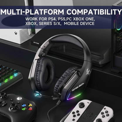 Immersive Wired Gaming Headset with LED Glow