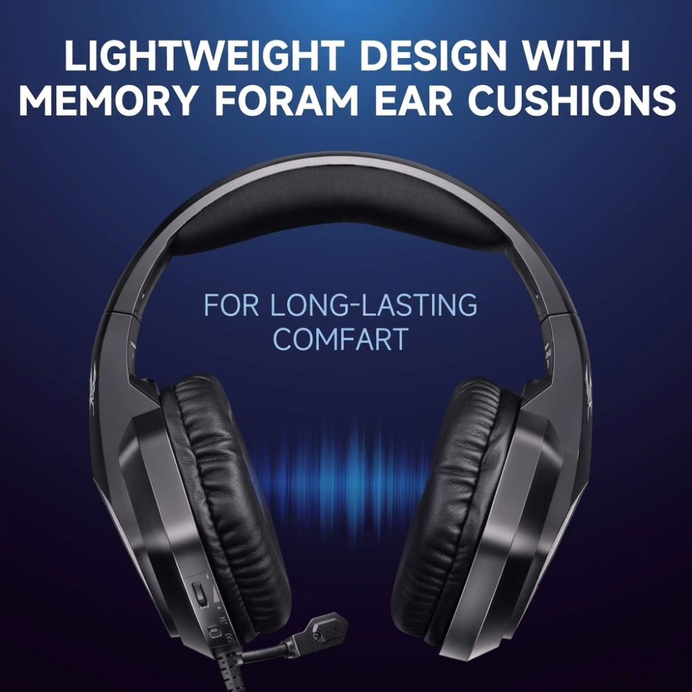 Immersive Wired Gaming Headset with LED Glow