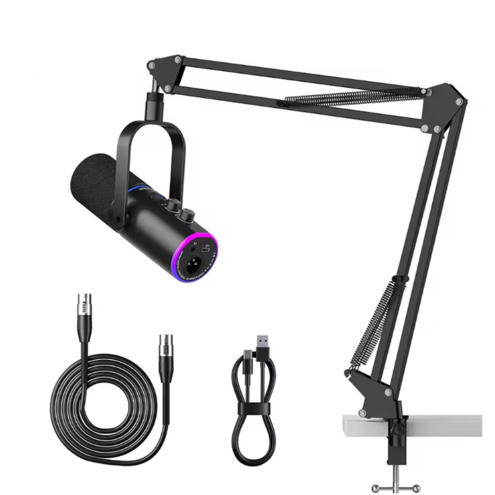 Dual XLR/USB Gaming Podcast Microphone with Boom Arm