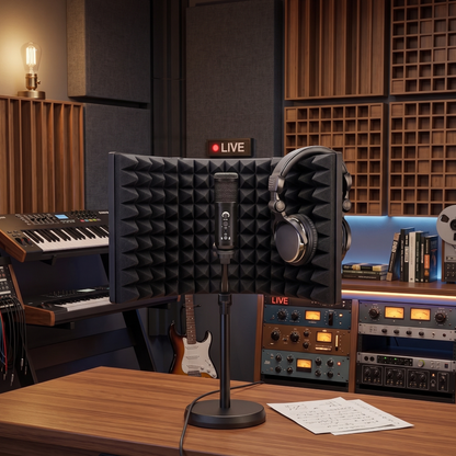 Compact 3-Panel Microphone Isolation Shield