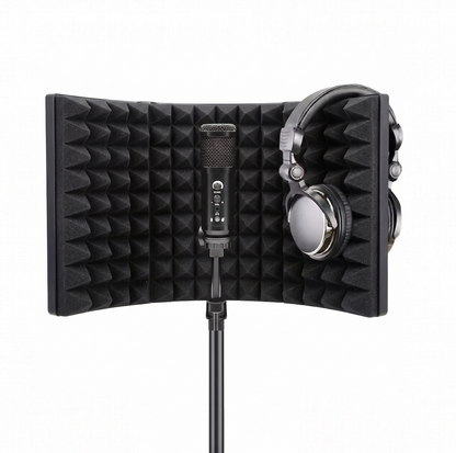 Compact 3-Panel Microphone Isolation Shield