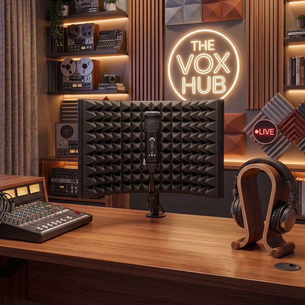 Compact 3-Panel Microphone Isolation Shield