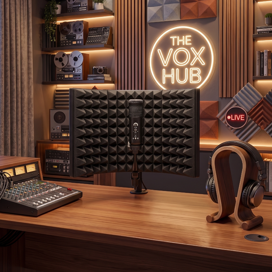 Compact 3-Panel Microphone Isolation Shield