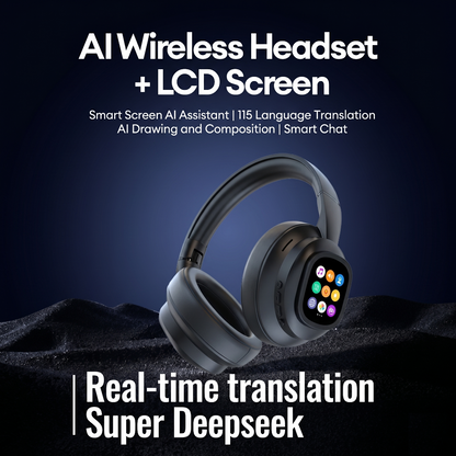 AI Smart Wireless Headphones with Detachable Touch Screen