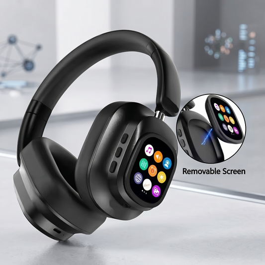 AI Smart Wireless Headphones with Detachable Touch Screen