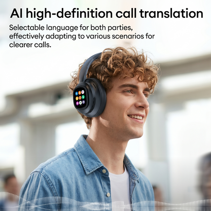 AI Smart Wireless Headphones with Detachable Touch Screen