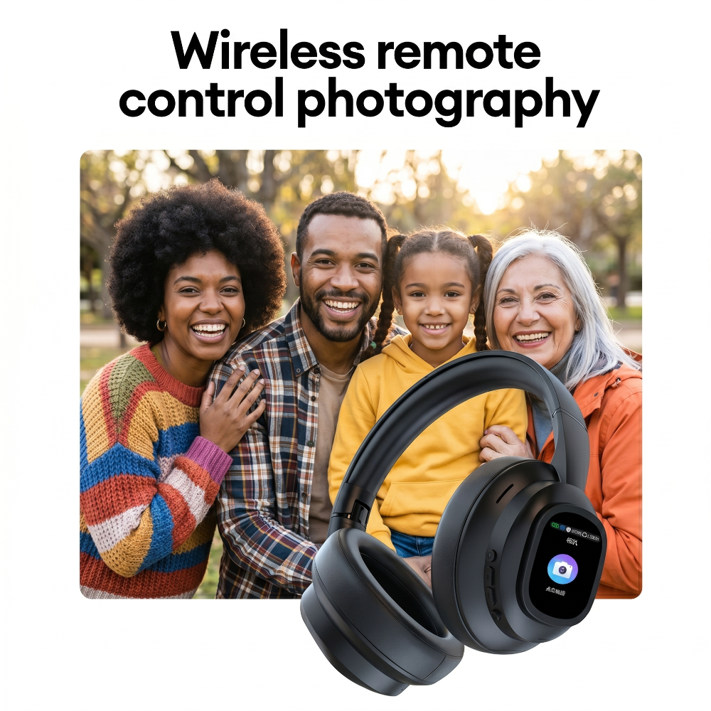 AI Smart Wireless Headphones with Detachable Touch Screen