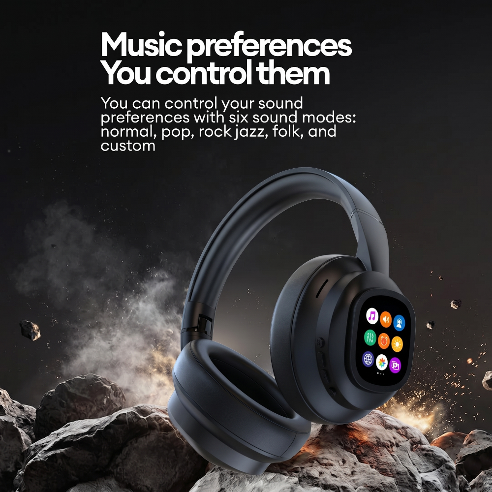 AI Smart Wireless Headphones with Detachable Touch Screen