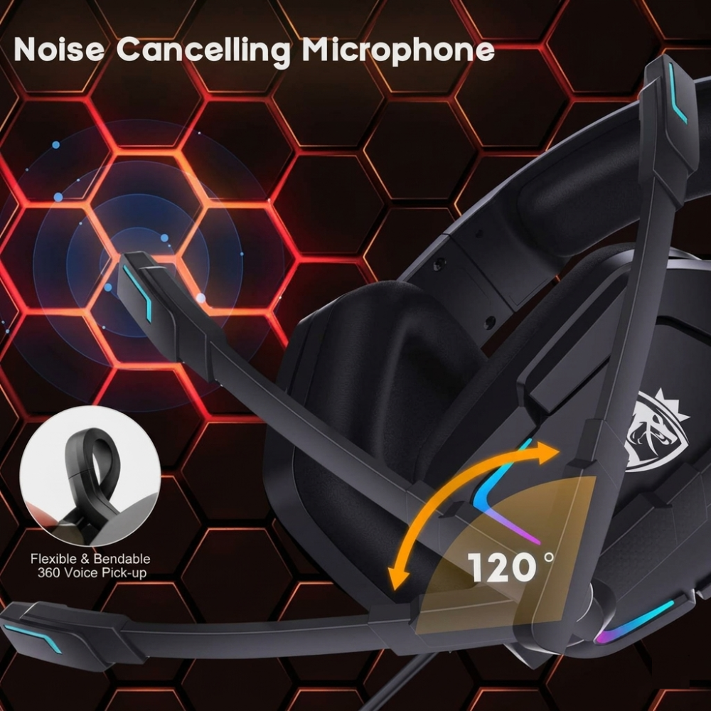 RGB Wired Gaming Headset with Surround Sound