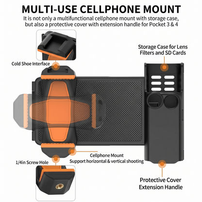 Multi-Functional Extended Handle Bracket for Osmo Pocket 3 & 4